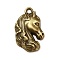 Tibetan Style Alloy Pendants, Horse Head Charms, Antique Bronze, 28.5x18x4.5mm, Hole: 2.5mm, about 270pcs/1000g