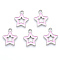 Alloy Enamel Pendants, Star, Platinum, Pink, 16x14x2mm, Hole: 1.6mm