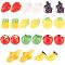 Nbeads 55Pcs 11 Styles Opaque Resin Decoden Cabochons, Imitation Fruit, Lemon & Banana & Strawberry & Pineapple, Mixed Color, 11~25x10~15x10~13mm, 5pcs/style