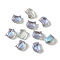 Electroplate Glass Beads, Full Rainbow Plated, Cat Shape, Lilac, 8x10x5mm, Hole: 1.2mm