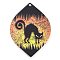 Halloween Printed Acrylic Pendants, with Glitter Powder, Cat Shape, 42x30x2.5mm, Hole: 1.5mm