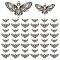 GOMAKERER 60PCS 2Styles Alloy Pendants, Moth, Antique Silver, 17.4~27x25~43x1.8~3mm, Hole: 2.3mm, 30pcs/style