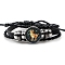 Constellation PU Leather Triple Layer Multi-strand Bracelets, Braided Adjustable Bracelets, Capricorn, 7-1/8 inch(18cm)