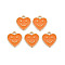 Alloy Enamel Charms, Cadmium Free & Lead Free, Light Gold, Heart with Smile, Orange, 13x12x1.5mm, Hole: 1.6mm