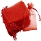 Organza DIY Craft Drawstring Bag, for Valentine Birthday Wedding Party Candy Wrapping, Dark Red, 15x10cm