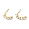 Rack Plating Brass Studs Earrings Findings, with Plastic Beads, Long-Lasting Plated, Lead Free & Cadmium Free, Real 18K Gold Plated, 19x3mm, Hole: 1.4mm, Pin: 0.7x11mm