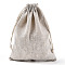 Cotton Packing Pouches Drawstring Bags, Gift Sachet Bags, Muslin Bag Reusable Tea Bag, Wheat, 19.5x15cm