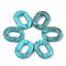 Acrylic Linking Rings, Quick Link Connectors, For Jewelry Chains Making, Imitation Gemstone Style, Oval, Dark Turquoise, 24x18x5mm, Hole: 13x7mm, about 380pcs/500g