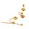 Brass Clip-on Earring Findings, Spiral Earring Hooks with Cup, with Silicone, Golden, 14x10mm