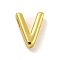 Brass Pendants, Real 18K Gold Plated, Letter V, 8.5x7x3mm, Hole: 1.2mm