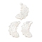 Natural White Shell Carved Pendants, Feather Charms, 26.5x22x2.5mm, Hole: 1mm