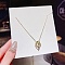 Titanium Steel Cable Chain Necklaces, Rhinestone Pendant Necklaces, Square, 8.27~19.69 inch(21~50cm)