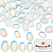 Beebeecraft 60Pcs 2 Styles Opalite Cabochons, Oval, 7~8x5~5x2.5~3mm, 30pcs/style