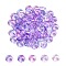 Electroplate Transparent Colours Rainbow Glass Seed Beads, Donut, Blue Violet, 6.5x3mm, Hole: 1.2mm, about 2500pcs/pound