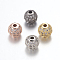 Brass Micro Pave Cubic Zirconia Beads, Round, Clear, 6mm, Hole: 1.5mm