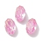 Glass Rhinestone Cabochons, Point Back & Back Plated, Faceted, Oval, Light Rose, 14x9.1x5mm