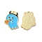 Alloy Enamel Pendants, Ghost Charm, Golden, Deep Sky Blue, 21x17x1.5mm, Hole: 1.8mm