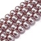 Baking Painted Pearlized Glass Pearl Round Bead Strands, Old Rose, 10mm, Hole: 0.8mm, about 40pcs/strand, 15.75''(40cm)