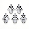 Tarnish Resistant Religion Theme, 201 Stainless Steel Pendants, Laser Cut, Hamsa Hand/Hand of Fatima/Hand of Miriam, Stainless Steel Color, 18x12x1.5mm, Hole: 1.2mm