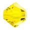 Preciosa&reg Crystal Beads, Czech Crystal, Bicone(451 69 302 Rondelle), 80310 Citrine, 5mm, Hole: 1mm