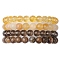 4Pcs Constellation 8mm Round Natural Yellow Tiger Eye & Jade & Synthetic Citrine & Smoky Quartz Beaded Stretch Bracelets for Women, Taurus, Inner Diameter: 2-1/4 inch(5.8cm)