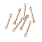 Ion Plating(IP) 304 Stainless Steel Connector Charms, Textured Bar Links, Rose Gold, 15x2.5x1.2mm, Hole: 1.2mm