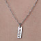 Non-Tarnish 201 Stainless Steel Word Happy Pendant Necklace, Stainless Steel Color, 17.72 inch(45cm)