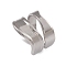 Non-Tarnish 304 Stainless Steel Twist Wave Open Cuff Rings for Women, Stainless Steel Color, US Size 6(16.5mm)