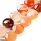 Natural Agate Beads Strands, Faceted Rhombus Cut, Flat Round, 14.5x7.5mm, Hole: 1mm, about 27pcs/strand, 15.16''(38.5cm)