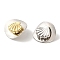 Rack Plating Brass Stud Earrings, Cadmium Free & Lead Free, Long-Lasting Plated, Shell Shape, Platinum & Real 18K Gold Plated, 30x27.5mm