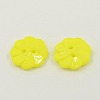 Mixed Color Flower Shape Dyed Acrylic 2-Hole Button Fit Handcraft & Costume Sewing X-BUTT-E007-B-M-3