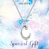 SHEGRACE 925 Sterling Silver Initial Pendant Necklaces JN899A-5