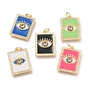 Brass Micro Pave Clear Cubic Zirconia Pendants ZIRC-B0004-08G-1