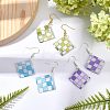 Olycraft Checkerboard Dangle Earrings DIY Making Kit DIY-OC0008-06-5