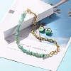 Natural Green Aventurine Chip Beads Jewelry Set SJEW-JS01223-07-2