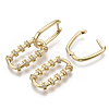 Brass Micro Pave Cubic Zirconia Huggie Hoop Earring EJEW-N011-09G-3