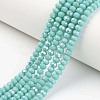 Electroplate Opaque Solid Color Glass Beads Strands EGLA-A034-P2mm-L15-1