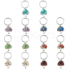 SUPERFINDINGS 14Pcs 7 Style Chip Gemstone Keychain KEYC-FH0001-17-1