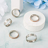 Yilisi 6Pcs 6 Style 202 & 304 Stainless Steel Grooved Finger Ring for Men Women RJEW-YS0001-01-7