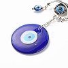 Glass Turkish Blue Evil Eye Pendant Decoration X-HJEW-I008-04AS-2