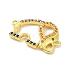 Real 18K Gold Plated Brass Micro Pave Cubic Zirconia Connector Charms KK-L209-049G-02-2