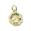 Brass Micro Pave Colorful Cubic Zirconia Pendants KK-H475-18G-01-1