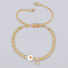 Golden Tone Daisy Braided Bead Bracelets WY1454-3-1