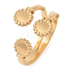 Ion Plating(IP) 304 Stainless Steel Flower Open Cuff Rings for Women RJEW-Z057-07G-1