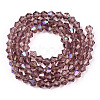 Transparent Electroplate Glass Beads Strands GLAA-F029-4mm-D30-2