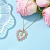 Seed Beads & Glass Heart Pendant Necklaces NJEW-MZ00043-2