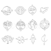 12Pcs 12 Styles 201 Stainless Steel Connector Charms STAS-SZ0002-58-1