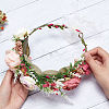 Cloth Artificial Flower Bridal Wreath OHAR-WH0011-19-3