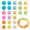 Pandahall 72Pcs 12 Colors  Luminous Hexagon Food Grade Silicone Beads SIL-TA0001-36-13