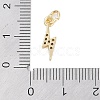 Rack Plating Brass Micro Pave Clear Cubic Zirconia Charms X-KK-Z060-14G-3